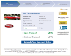 Montway Auto Transport’s Instant Vehicle Shipping Rate Widget for ClassicCars dot Com